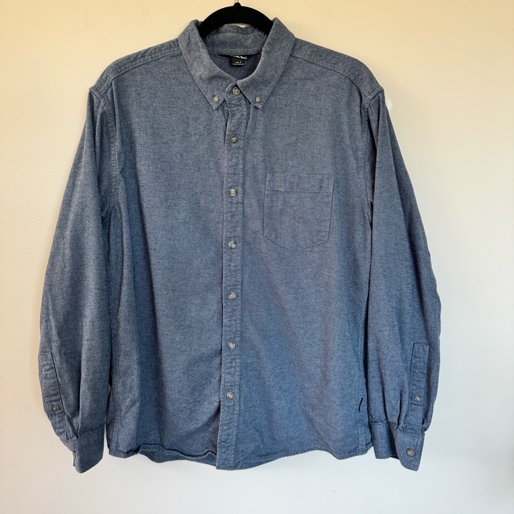 Eddie Bauer Men's Blue Casual Button-Down Shirt Size L